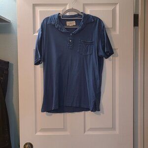 MEN'S M BLUE POLO POCKET T NATURAL DYE AND COTTON